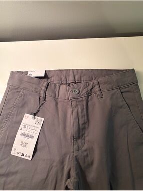 Zara Skinny Fit Pants Mens 29 Green Stretch Chino Casual Modern Slim New